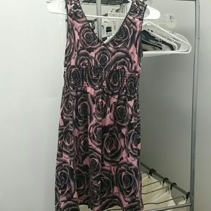 Pink and black rose dress